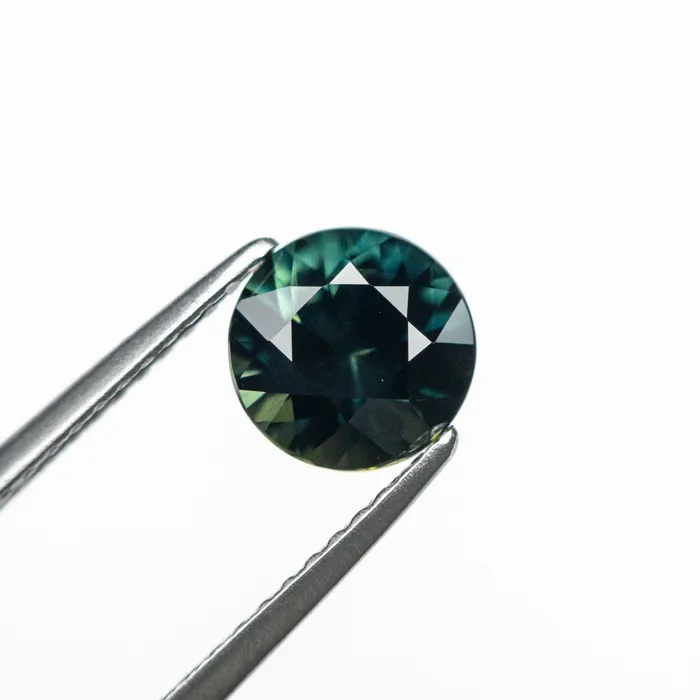 TealYellow Brilliant Sapphire 149ct Round Misfit Gems Rings