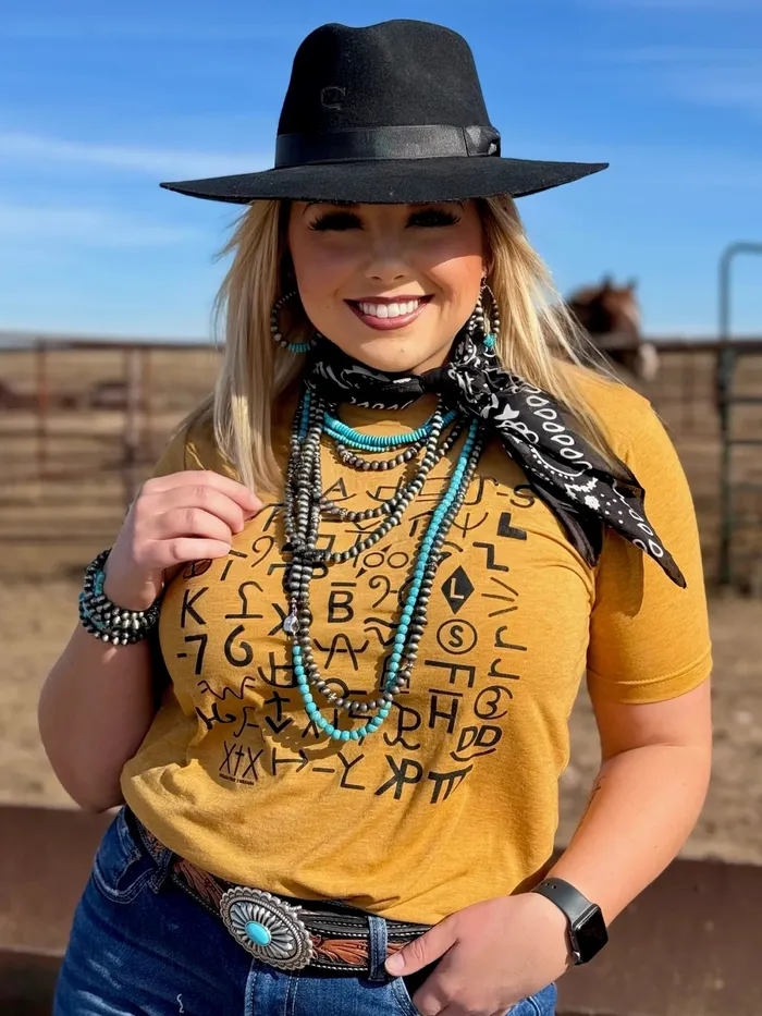TEXAS TRUE THREADS BRANDED IN BLACK INK TEE ANTIQUE GOLD Earrings