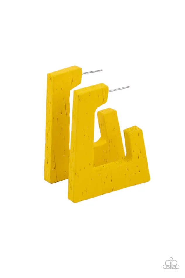 The Girl Next OUTDOOR Yellow Paparazzi Accessories Earrings