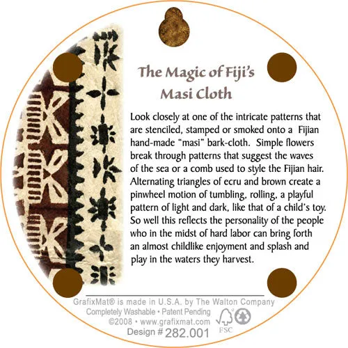 THEWALTONCO Grafixmat Masi Cloth the Magic of Fiji Coaster Necklaces