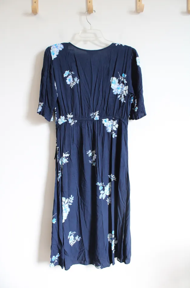 Time and Tru Blue Floral Tied Dress M 810 Time And Tru Rings