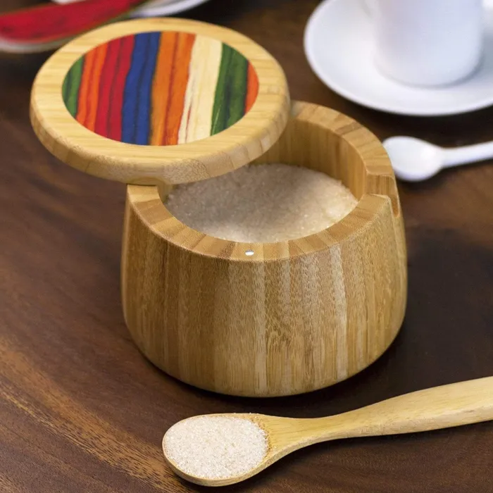 TOTALLYBAMBOO Rings Totally Bamboo Baltique Marrakesh Sugar Bowl with Sugar Spoon Set