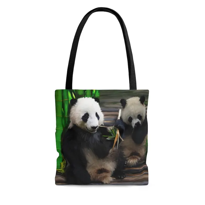 Tote Bag Panda Design Portraits by NC Rings