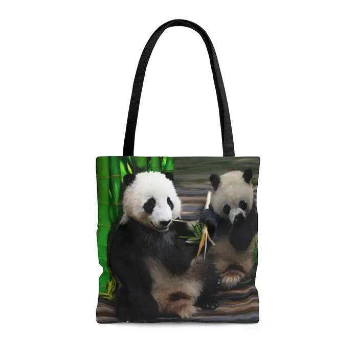 Tote Bag Panda Design Portraits by NC Rings