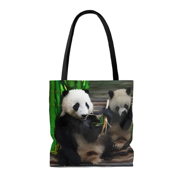 Tote Bag Panda Design Portraits by NC Rings