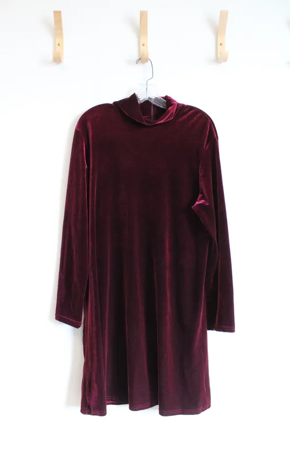 Tracy Spencer Earrings Tracy Spencer Vintage Red Velvet Turtleneck Dress 16