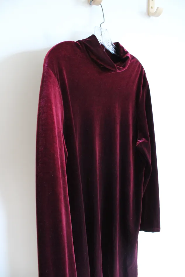 Tracy Spencer Earrings Tracy Spencer Vintage Red Velvet Turtleneck Dress 16