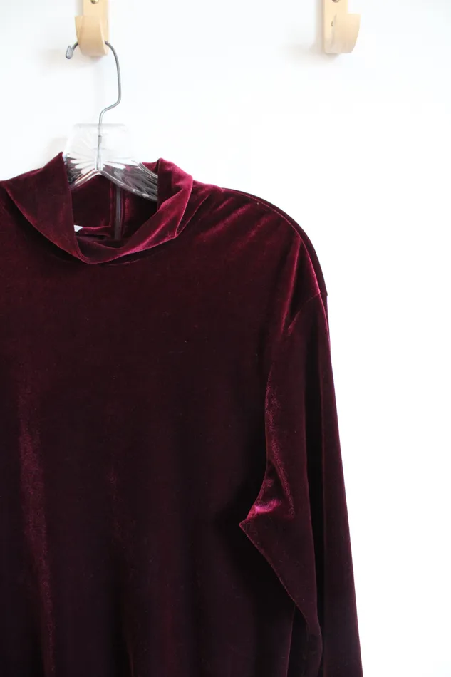 Tracy Spencer Earrings Tracy Spencer Vintage Red Velvet Turtleneck Dress 16