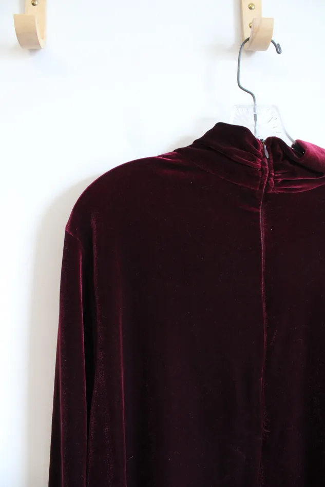 Tracy Spencer Earrings Tracy Spencer Vintage Red Velvet Turtleneck Dress 16