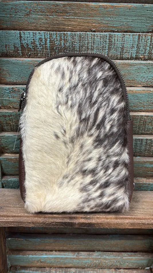 TRINITY RANCH Trinity Ranch Genuine HairOn Cowhide Collection Sling Bag COFFEE Earrings