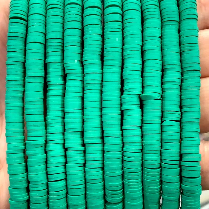 Turquoise Green Heishi Beads Polymer clay 6x1MM Vinyl Beads Peppy Beads Earrings Turquoise Green Heishi Beads Polymer clay 6x1MM Vinyl Beads Peppy Beads Earrings