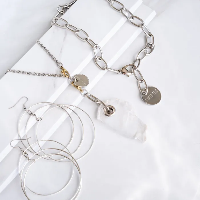 Twisted Silver Earrings BROOKE Triple Threat