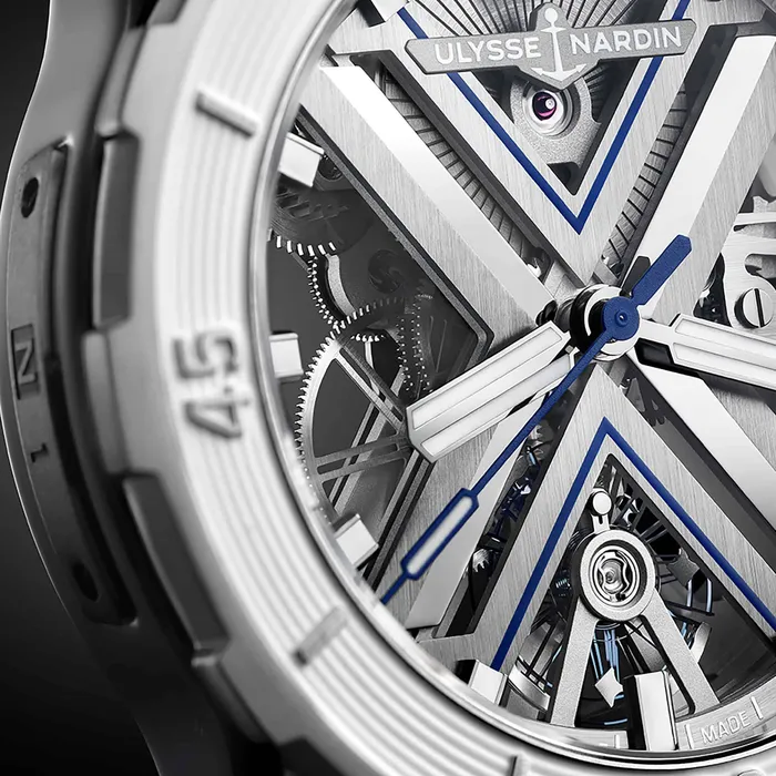 Ulysse Nardin Diver X Skeleton 44mm Titanium Watch Ulysse Nardin Earrings