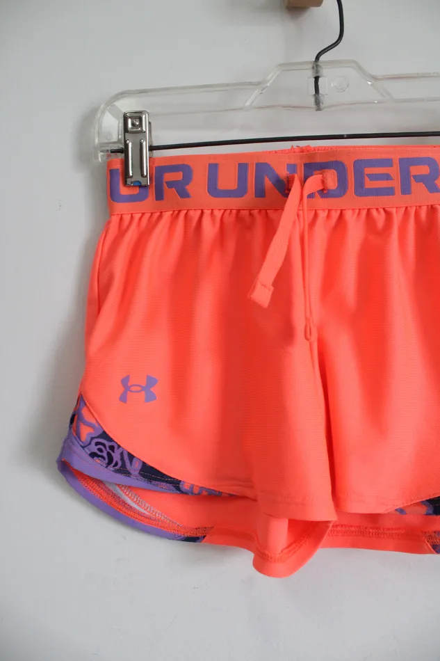 Under Armour Earrings Under Armour Neon Orange Purple Athletic Shorts Youth S 8