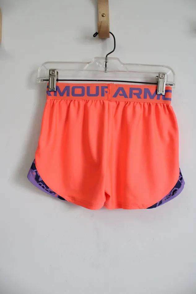 Under Armour Earrings Under Armour Neon Orange Purple Athletic Shorts Youth S 8