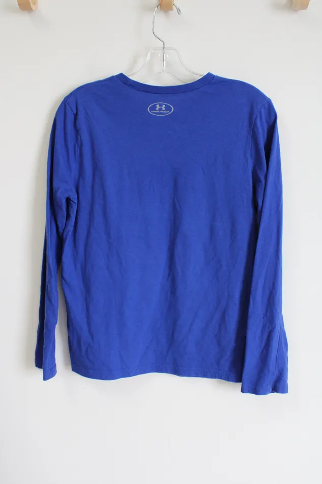 Under Armour Rings Under Armour Cobalt Blue Red Logo Shirt Youth XL 1618