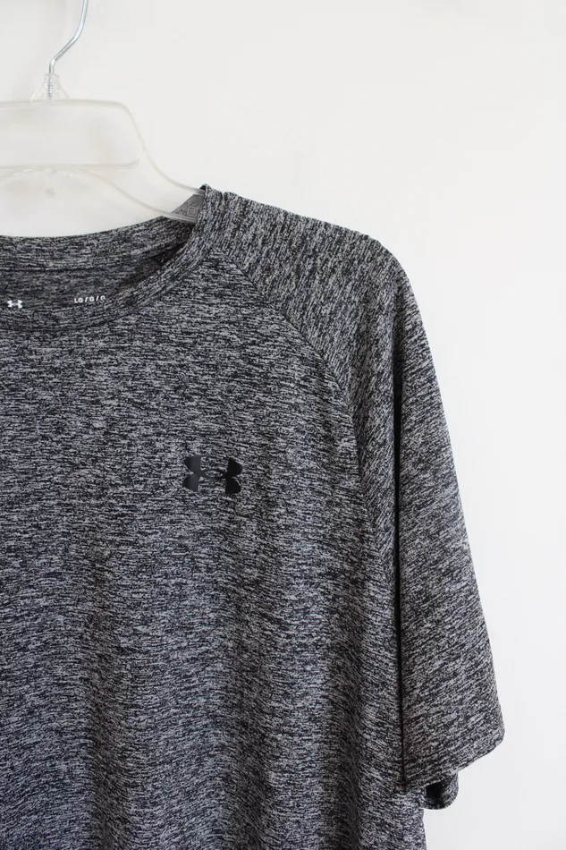 Under Armour Rings Under Armour Gray Black Athletic Shirt L
