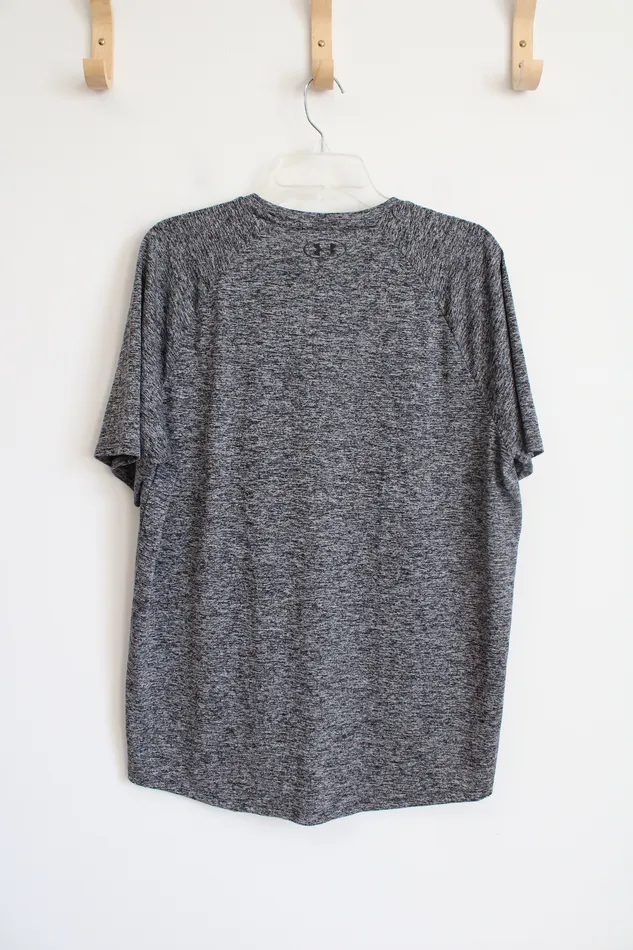 Under Armour Rings Under Armour Gray Black Athletic Shirt L