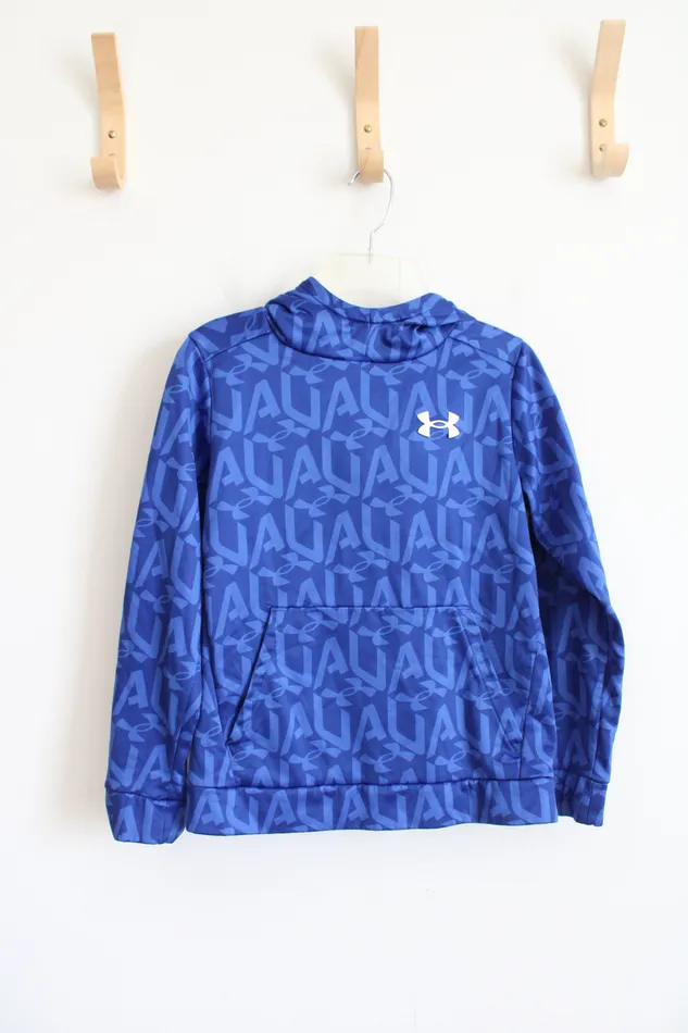 Under Armour Under Armour Blue Logo Patterned Hoodie Youth M Rings
