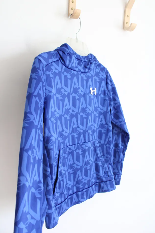 Under Armour Under Armour Blue Logo Patterned Hoodie Youth M Rings