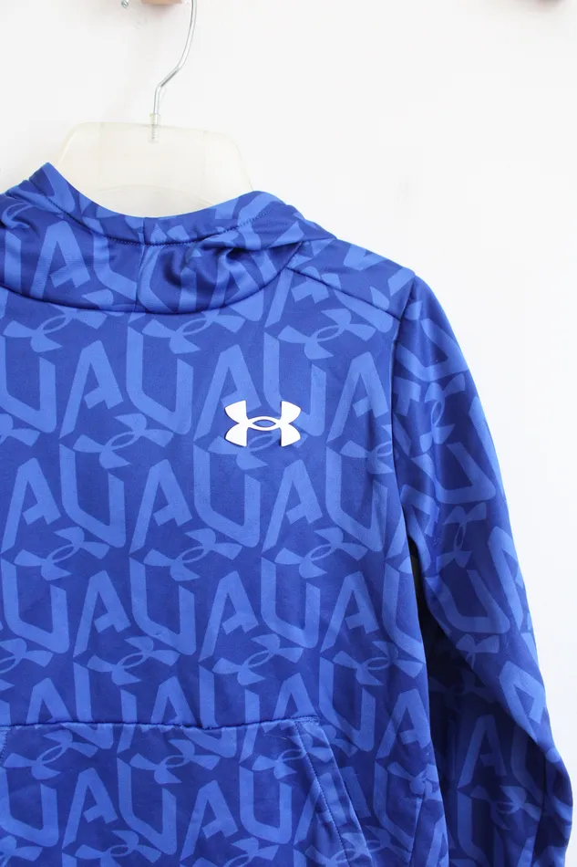Under Armour Under Armour Blue Logo Patterned Hoodie Youth M Rings