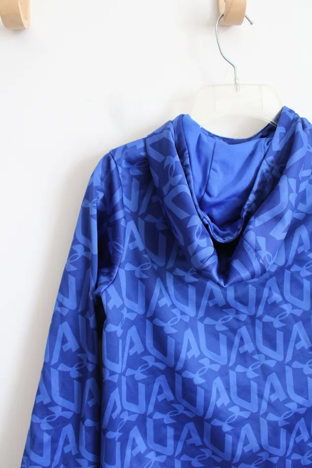 Under Armour Under Armour Blue Logo Patterned Hoodie Youth M Rings