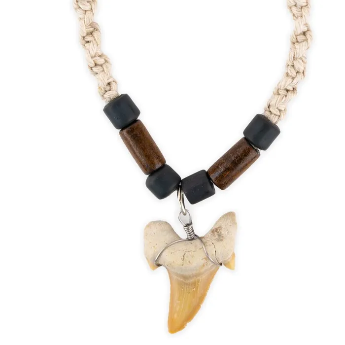 VLCRAFTS North African Sand Sharks Tooth Twisted Hemp Coco Bead Necklace Necklaces VLCRAFTS North African Sand Sharks Tooth Twisted Hemp Coco Bead Necklace Necklaces