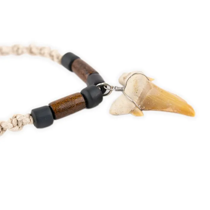 VLCRAFTS North African Sand Sharks Tooth Twisted Hemp Coco Bead Necklace Necklaces VLCRAFTS North African Sand Sharks Tooth Twisted Hemp Coco Bead Necklace Necklaces