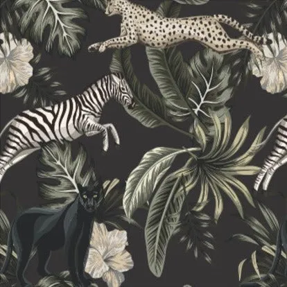 Vintage Black Panther Paper Placemats BALI TRADING Rings