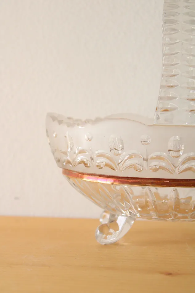 Vintage Cut Glass Basket Jubilee Thrift Earrings