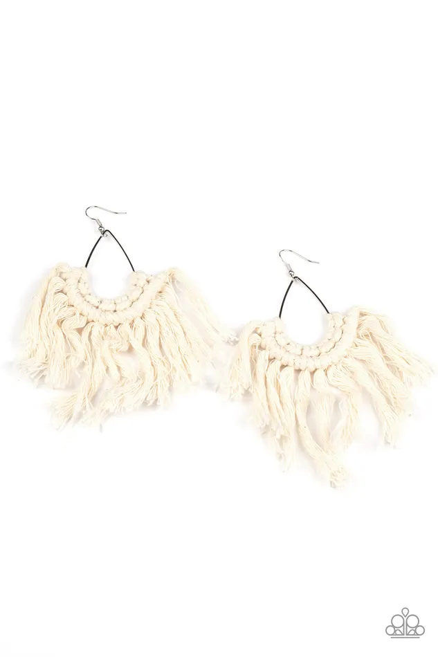 Wanna Piece Of MACRAME White Paparazzi Accessories Necklaces