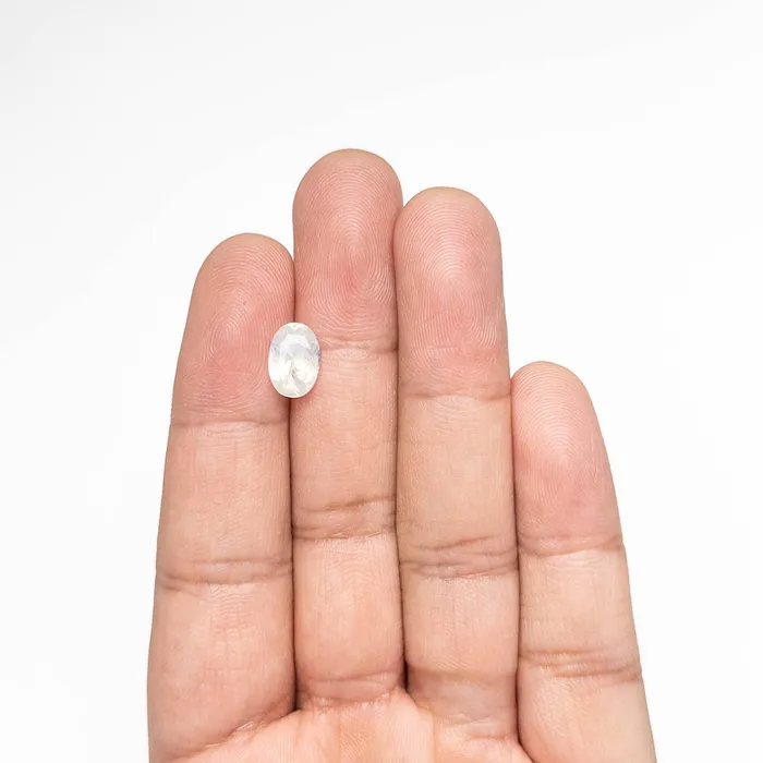 White Brilliant Sapphire 251ct Oval Misfit Gems Rings