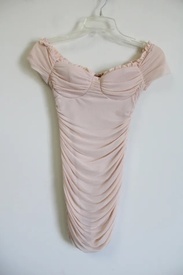 Windsor Earrings Winsdor Light Pink Fitted Mini Dress S