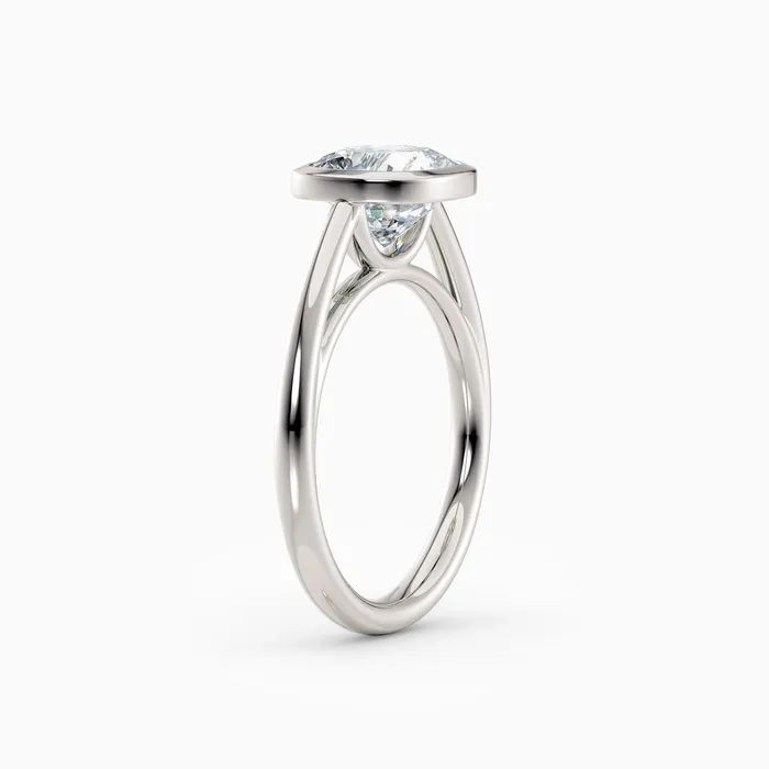 Winnie Cathedral Cushion Bezel Engagement Ring Honey Jewelry Co Rings