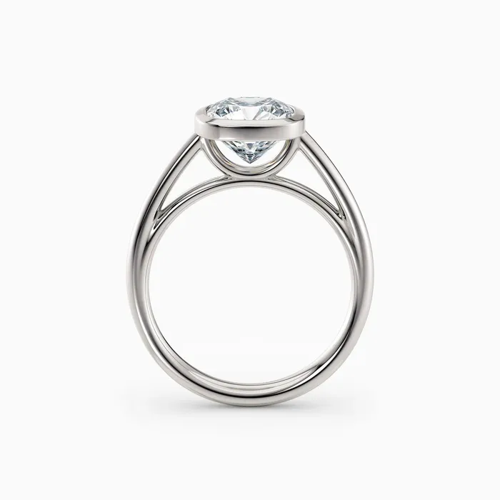 Winnie Cathedral Cushion Bezel Engagement Ring Honey Jewelry Co Rings