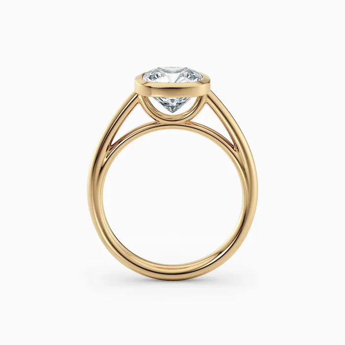 Winnie Cathedral Cushion Bezel Engagement Ring Honey Jewelry Co Rings