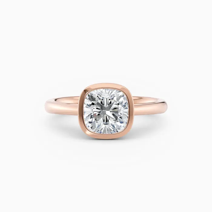 Winnie Cathedral Cushion Bezel Engagement Ring Honey Jewelry Co Rings