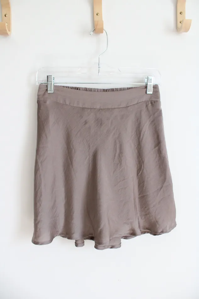 Wishlist Apparel Taupe Flowy Mini Skirt S Wishlist Apparel Earrings