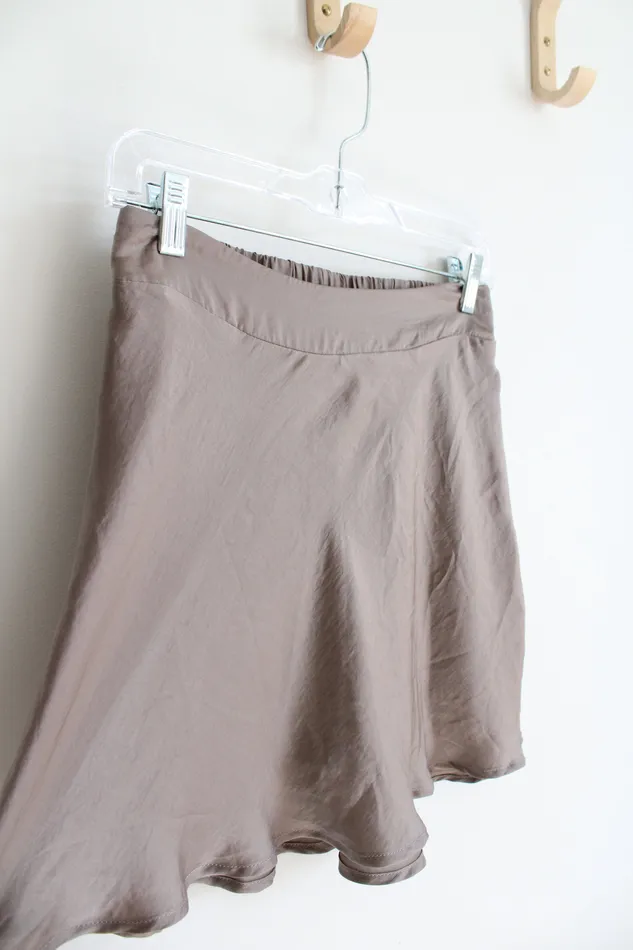 Wishlist Apparel Taupe Flowy Mini Skirt S Wishlist Apparel Earrings