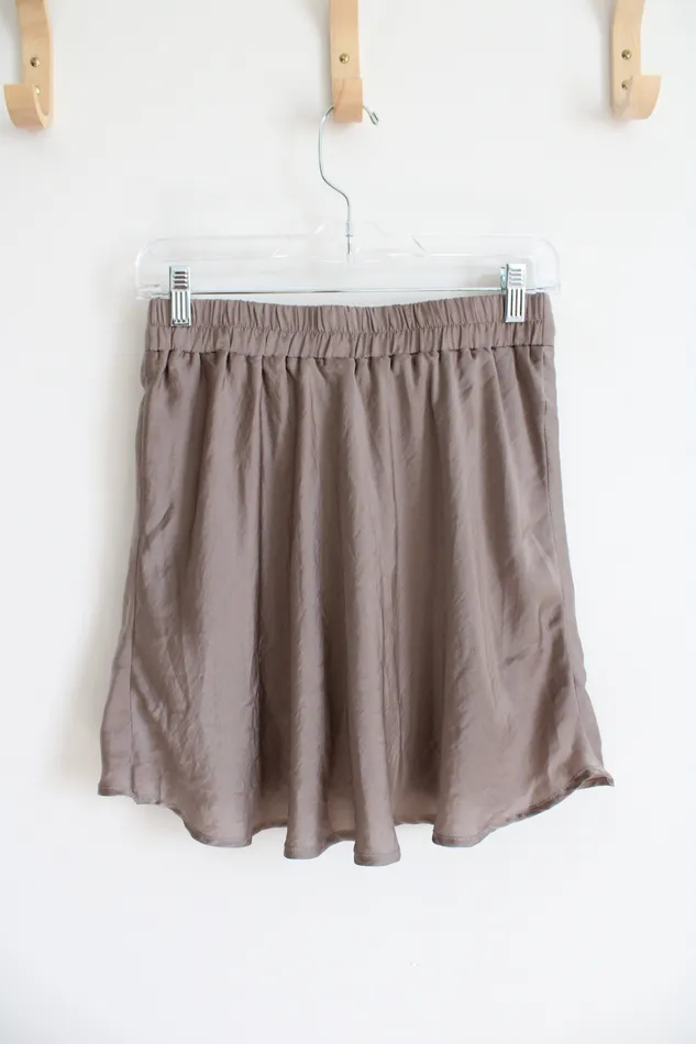Wishlist Apparel Taupe Flowy Mini Skirt S Wishlist Apparel Earrings