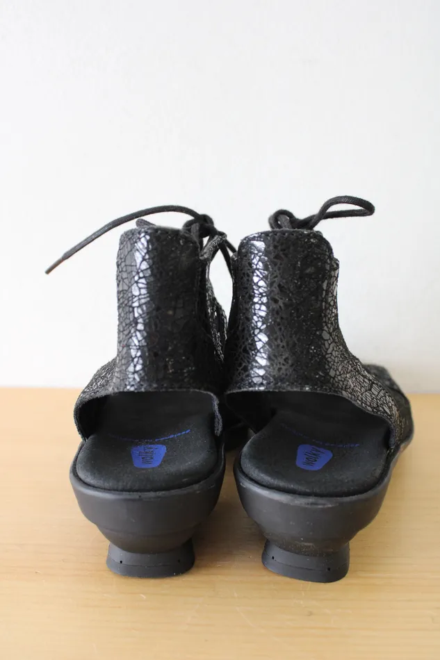 Wolky Rings Wolky Lace Up Black Heeled Gladiator Sandals Size 38 75