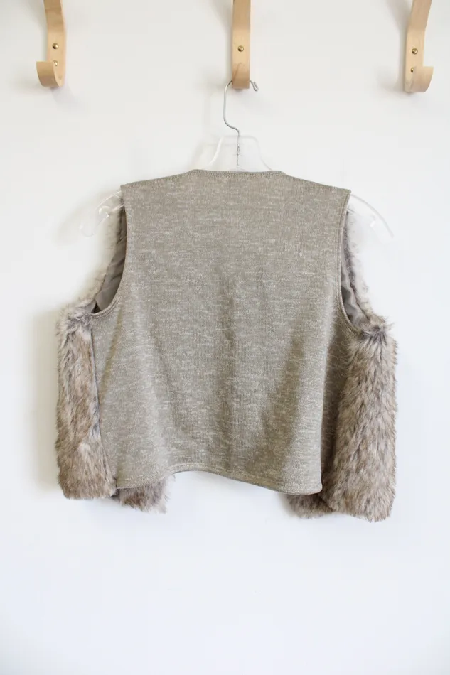 Wonder Nation Faux Fur Brown Vest 1416 Wonder Nation Earrings