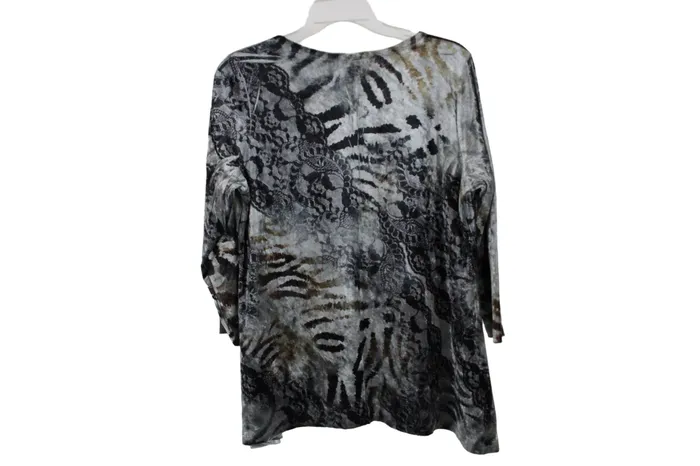 Wonders Earrings Wonders Gray Velour Top L Petite
