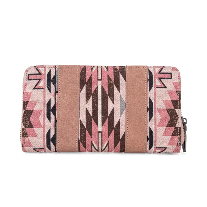 Wrangler Southwestern Art Print Wallet DARK PINK MONTANA WEST Earrings