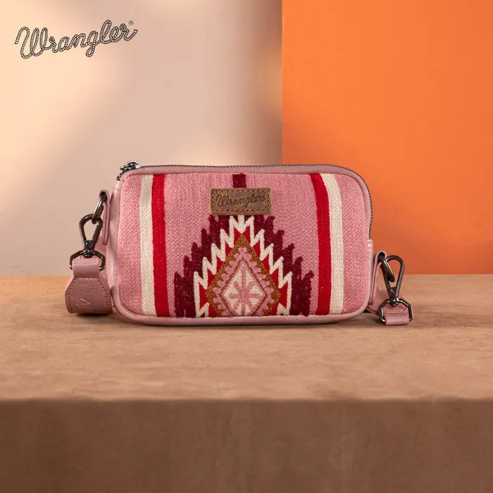 Wrangler Southwestern Knitted Mini CrossbodyWallet Hot Pink MONTANA WEST Earrings