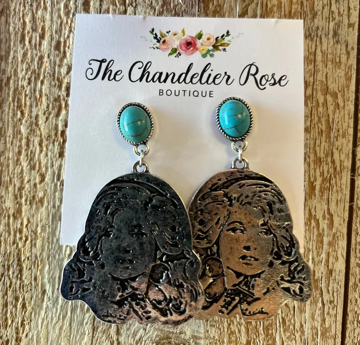 YKT Earrings DOLLY AND TURQUOISE POST EARRINGS