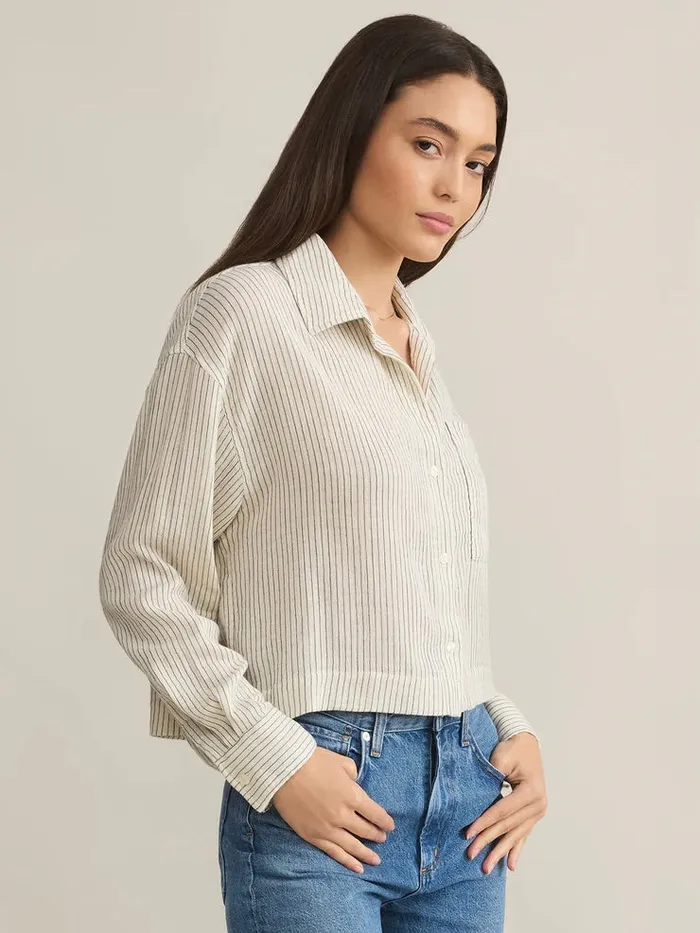 Z Supply Del Mar Striped Shirt Z Supply Earrings