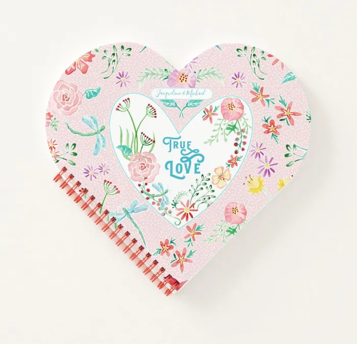 ZAZZLE Hearts Notebook Floral Hearts n Love Dragonfly Valentines Day Notebook Rings