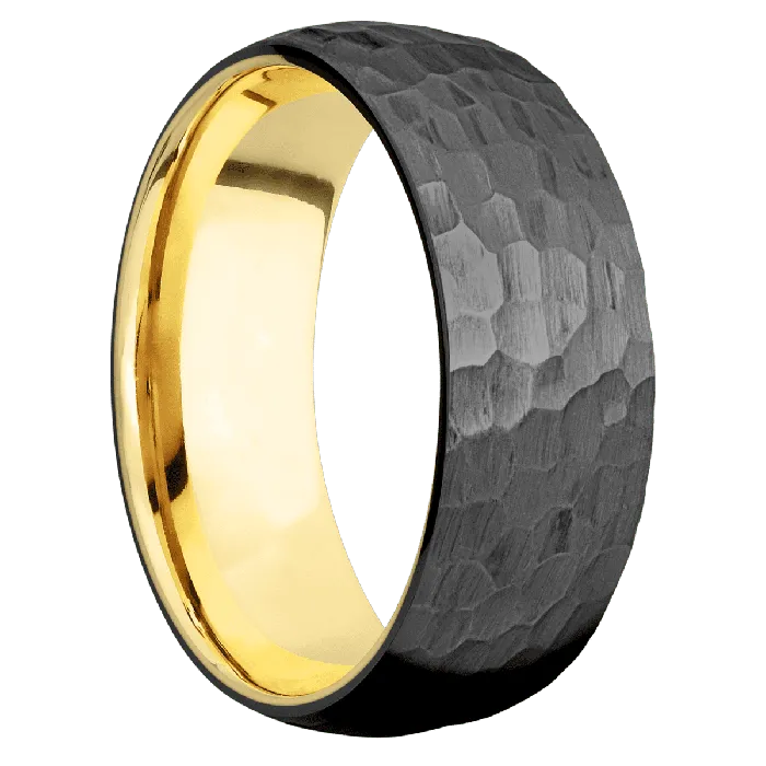 Zirconium Hammer Finish 14K Yellow Gold Lashbrook Earrings